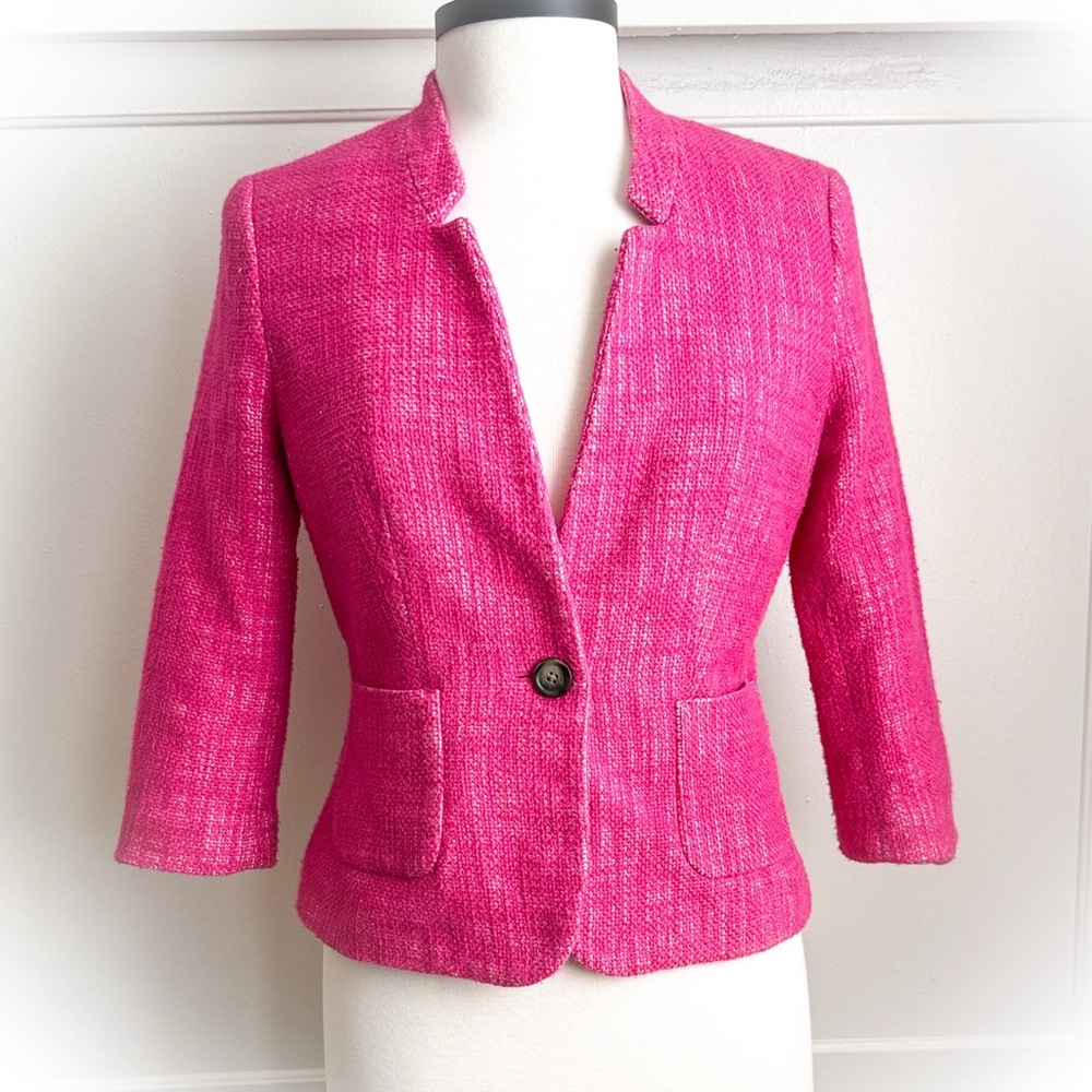 Banana Republic Fuchsia Tweed Blazer